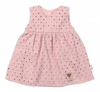 Baby Nellys Lehké Handmade šatičky Madeira, pudrové, vel. 104; 104 (3-4r)