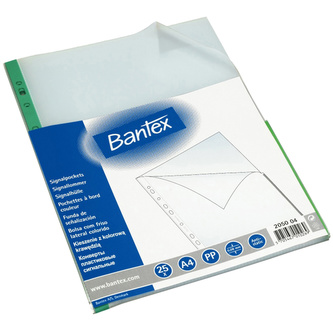 Bantex, U-kapsa, PP, A4, 80 mic, zelený okraj