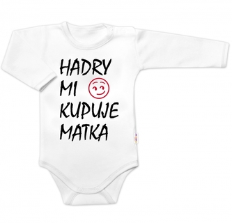 Body dlouhý rukáv Hadry mi kupuje matka, Baby Nellys, bílé, vel. 80; 80 (9-12m)