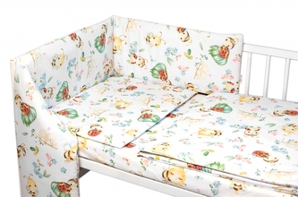 Mantinel s povlečením Premium, 3D sada, Včelky a Berušky - bílá, 135x100 cm; 135x100
