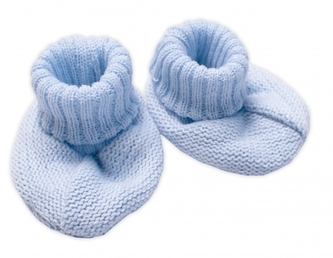 Pletené botičky/capáčky STAR Hand Made Baby Nellys, modré; 56/62 (0-3m)