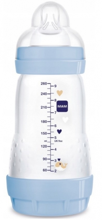 Antikoliková lahvička MAM Perfect Start,  Zvířátka, 260 ml, modrá