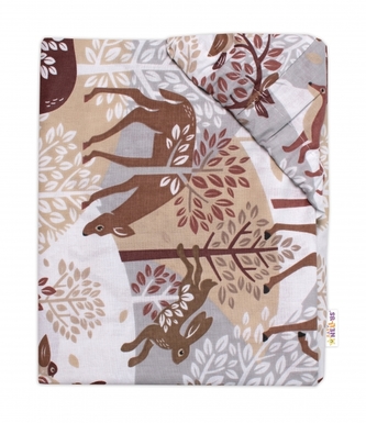 Bavlněné prostěradlo, Wild animals, Baby Nellys, hnědé, 140 x 70 cm; 140x70