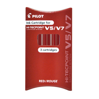 Pilot, Náplň do Rollerů Hi-Tecpoint V5, 0.5, (F) tenký, 3 ks, (F) tenký, červená