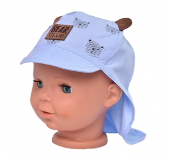 Letní čepice s kšiltem Bear club Baby Nellys, modrá, vel. 80/86