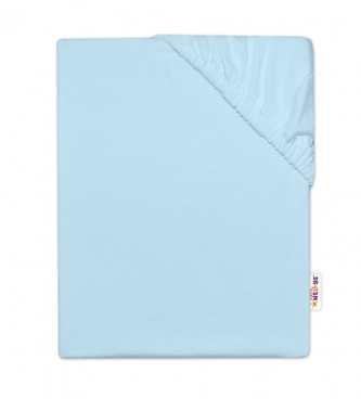 Baby Nellys Dětské jersey prostěradlo do postýlky - sv. modrá; 120x60