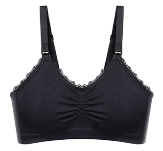 Kojící podprsenka s krajkou, černá, D70-75 cm; koj. podprsenka D