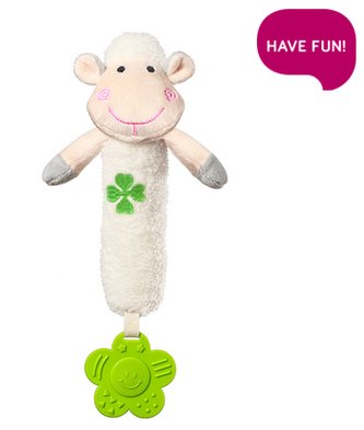 BabyOno Plyšová hračka s pískátkem a kousátkem Sweet Lambie - bílá