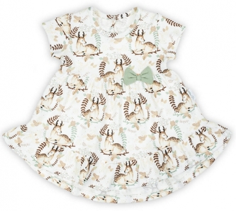 Bavlněné šatičky kr. rukáv Bambi, Nicol, krémové, vel. 104; 104 (3-4r)