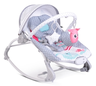 Moni Lehátko, houpátko Lovely Forest - šedé/bílé