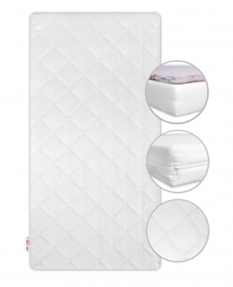 Dětská matrace do postýlky Baby Nellys, pěna/kokos 140x70x10cm - bílá; 140x70