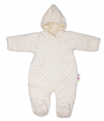Baby Nellys Kombinézka/overálek Minky, zateplená - smetanová, vel. 62; 62 (2-3m)