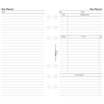 Filofax, Plán dne, osobní