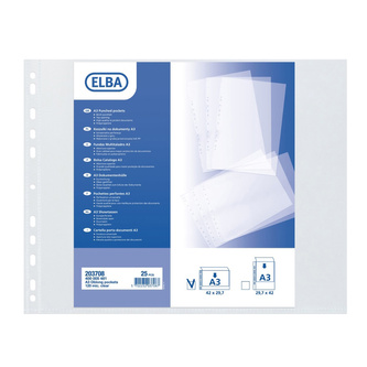 Elba, U-kapsa na šířku, PP, A3, 120 mic, Transparentní, bal. 25 ks