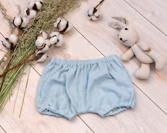 Baby Nellys Mušelínové letní kraťasky BOY - mátová, vel. 92/98; 92-98 (18-36m)