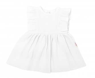 Lehké mušelínové šatičky pro holčičky, bílé; 92 (18-24m)