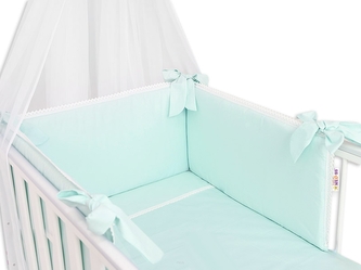 Luxusní 3-dílná sada Mantinel s povlečením Royal Baby - mátová; 120x90