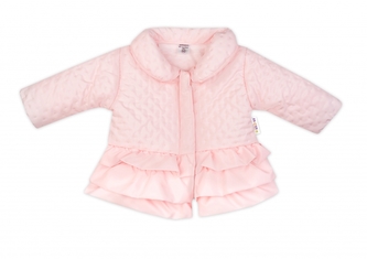 Baby Nellys Dětská přechodová bundička  s volánky, světle růžová, vel. 92; 92 (18-24m)