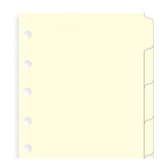 Filofax, Rozřazovače pro diáře, 5 záložek, kapesní, krémová