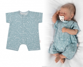 Body s nohavičkami, mušelín, Dino, Baby Nellys, mátové, vel. 68