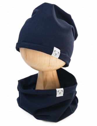 Čepice s nákrčníkem bavlna, Little Bear, Baby Nellys, granátová, vel. 92/98; 92/98 (18-36m)