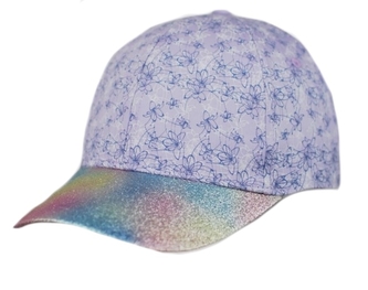 Dětská kšiltovka Baby Nellys, Květinky s třpytkami - fialová vel. 104/110,obvod 50-54cm