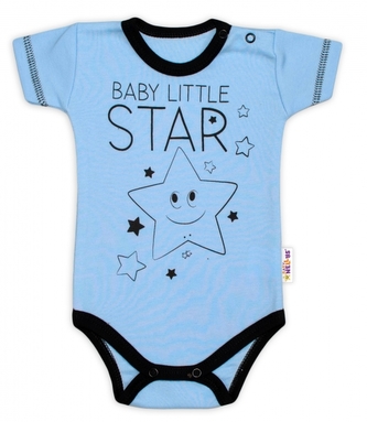 Body krátký rukáv Baby Nellys, Baby Little Star - modré, vel. 56; 56 (1-2m)