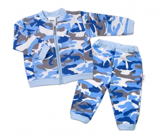 BABY NELLYS Kojenecká tepláková souprava Army, modrá, vel. 80