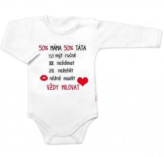 Body dlouhý rukáv Vždy milovat, Baby Nellys, bílé