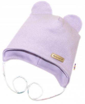 Čepička na zavazování, bavlna, Little Teddy, Baby Nellys, liliová; 50/56 (0-2m)