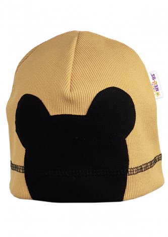 Baby Nellys Jarní, podzimní čepice Mouse, camel; 80-98 (9-36m)