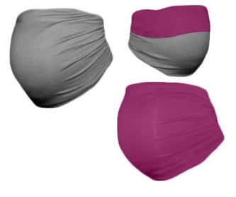 Be MaaMaa Těhotenský pás Duo - šedá s vínovou; S/M