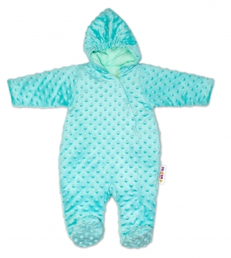 Baby Nellys Kombinézka/overálek Minky, zateplená  - mátová; 56/62 (0-3m)