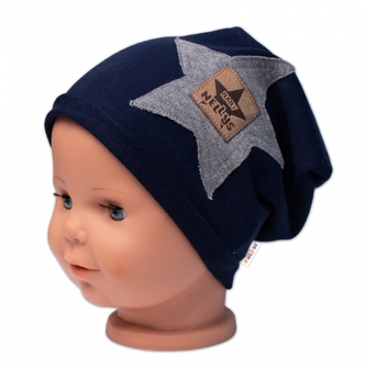 Dětská čepice bavlna, Baby Star, Baby Nellys, granát; 80/86 (12-18m)