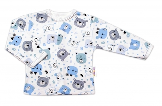 Baby Nellys Kojenecká košilka, New Teddy, modrá barva, vel. 74; 74 (6-9m)