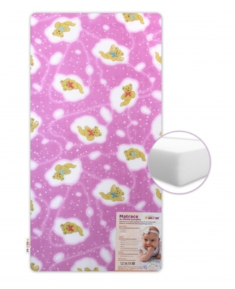 Dětská matrace do postýlky Baby Nellys, pěna 120x60x5cm - dívčí motivy; 120x60