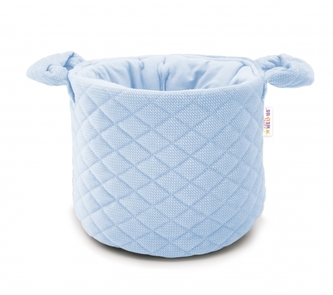 Koš na hračky Velvet prošívaný - sv. modrá