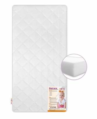 Matrace do dětské postele pěna 160x70x10cm, Baby Nellys - bílá; 160x70