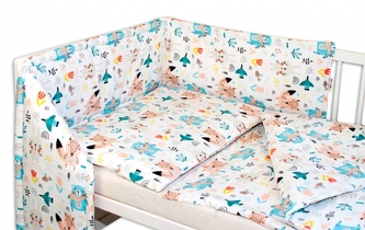 Baby Nellys 3-dílná sada Mantinel s povlečením - Forest girl; 120x90