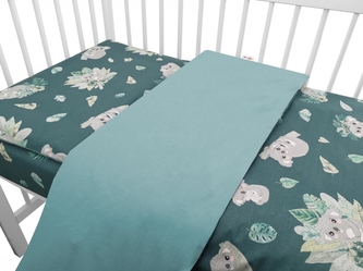 2-dílné bavlněné povlečení, Tropical Koala - zelená, Baby Nellys
