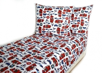 Baby Nellys 2-dílné bavlněné povlečení - Policie, bílé; 140x200/70x80cm