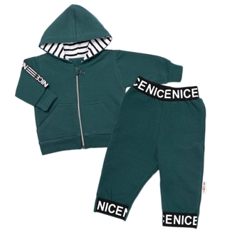 Baby Nellys Dětská tepláková souprava - Nice Boy - zelená; 62 (2-3m)