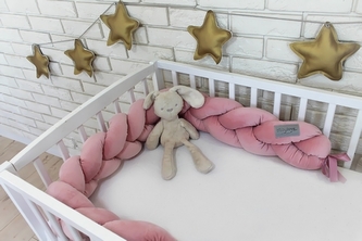 Mantinel Baby Nellys pletený cop velvet - starorůžová