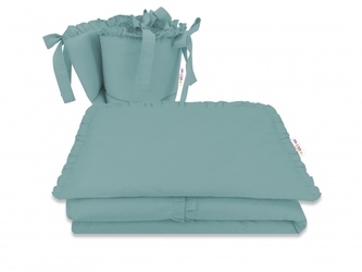 BABY NELLYS 3-dílná sada Mantinel s povlečením, Royal - tm. mátová; 120x90