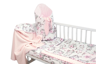 Baby Nellys 6-ti dílná výhod. sada s dárkem pro miminko, 135x100 Sny Jednorožce, růžová; 135x100