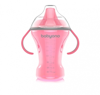 Nekapající hrneček s tvrdým pítkem, BabyOno - růžový