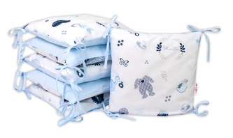 Baby Nellys Bavlněný polštářkový mantinel, New Love Baby - modrá