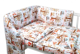 Baby Nellys 3-dílná sada Mantinel s povlečením - Koloušek a kamarádi, 135 x 100; 120x90