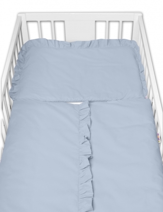 2-dílné bavlněné povlečení s volánkem SOFT, Baby Nellys, jeans, modrá; 120x90