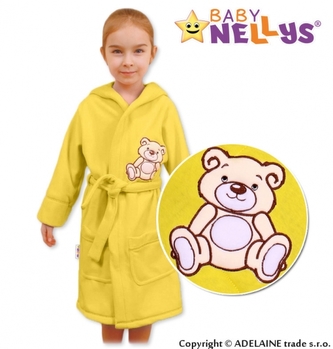 Baby Nellys Dětský župan - Medvídek Teddy Bear, 98/104  - krémový